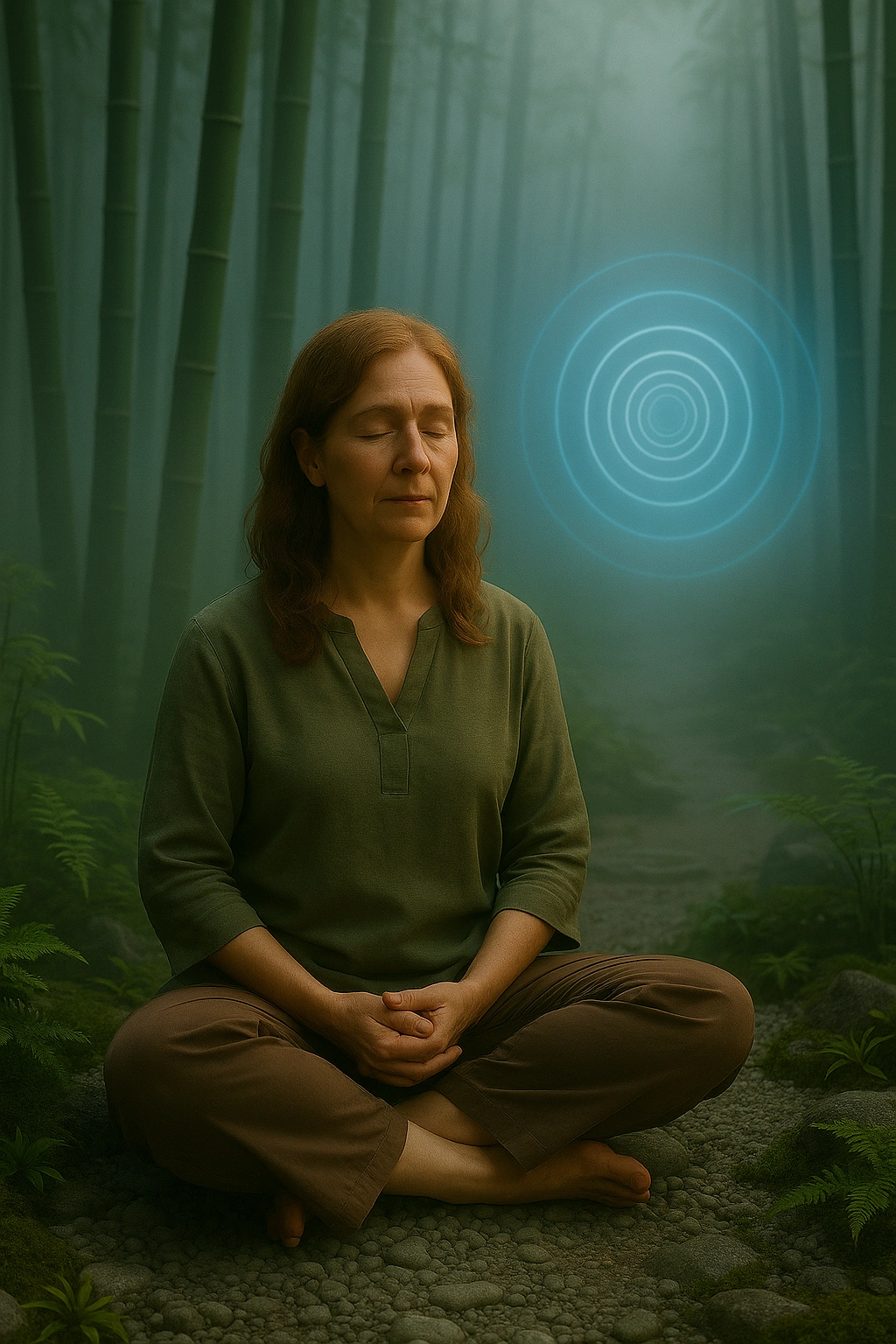 Meditación en bosque de bambú